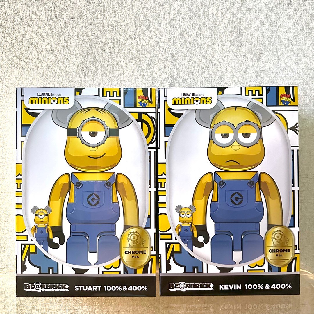 全新未開封kevin stuart minion chrome ver bearbrick medicom toy Be