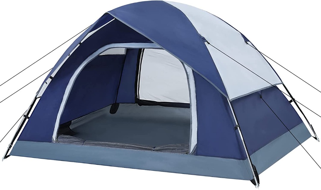 ABCCAMPING Camping Tent 2/4 Person, Family Dome Tent with Removable ...