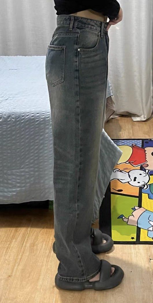 Acid wash wide leg jeans, Women's Fashion, Bottoms, Jeans & Leggings on ...