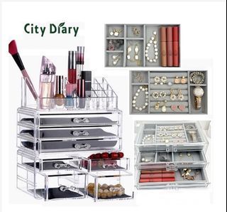 Acrylic thicken Makeup organizer cosmetics box handmade jewellery tray storage box lipstick organizer ( JL0114)