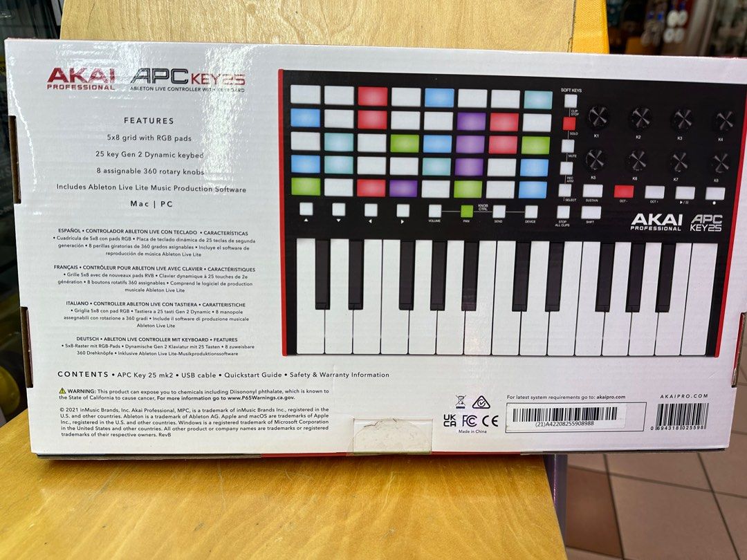 Akai APC Key 25 MK2 Ableton Live Controller with Keyboard, Audio, Other ...