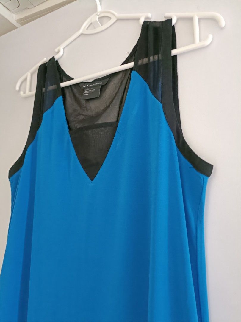 Lovely Armani Collection Navy Blue Ruched Midi Dress UK 16 HS001 main image 1