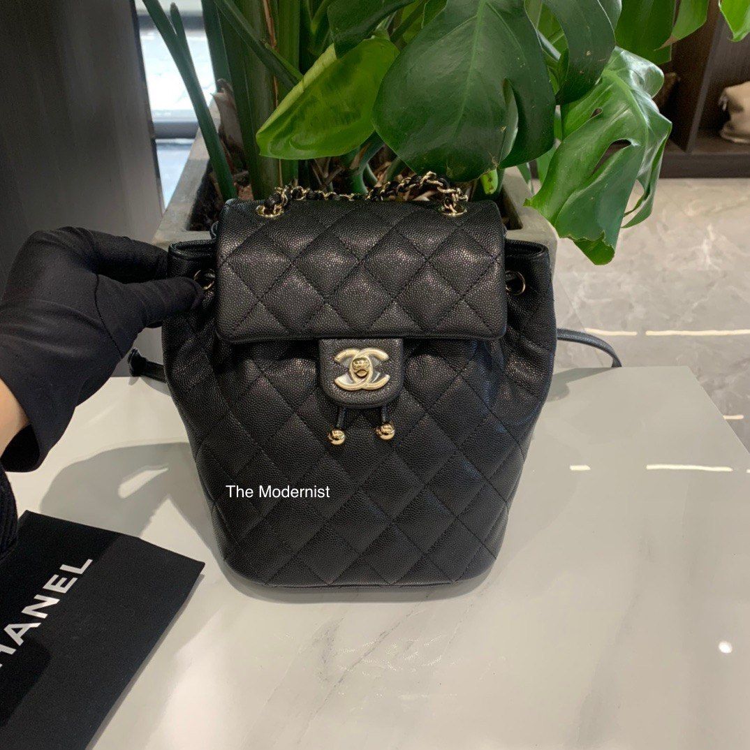 Authentic Chanel Black Caviar Leather Timeless Mini Urban Spirit Backpack  Gold Hardware, Luxury, Bags & Wallets on Carousell