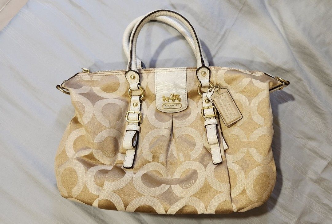 Coach beige handbag on sale