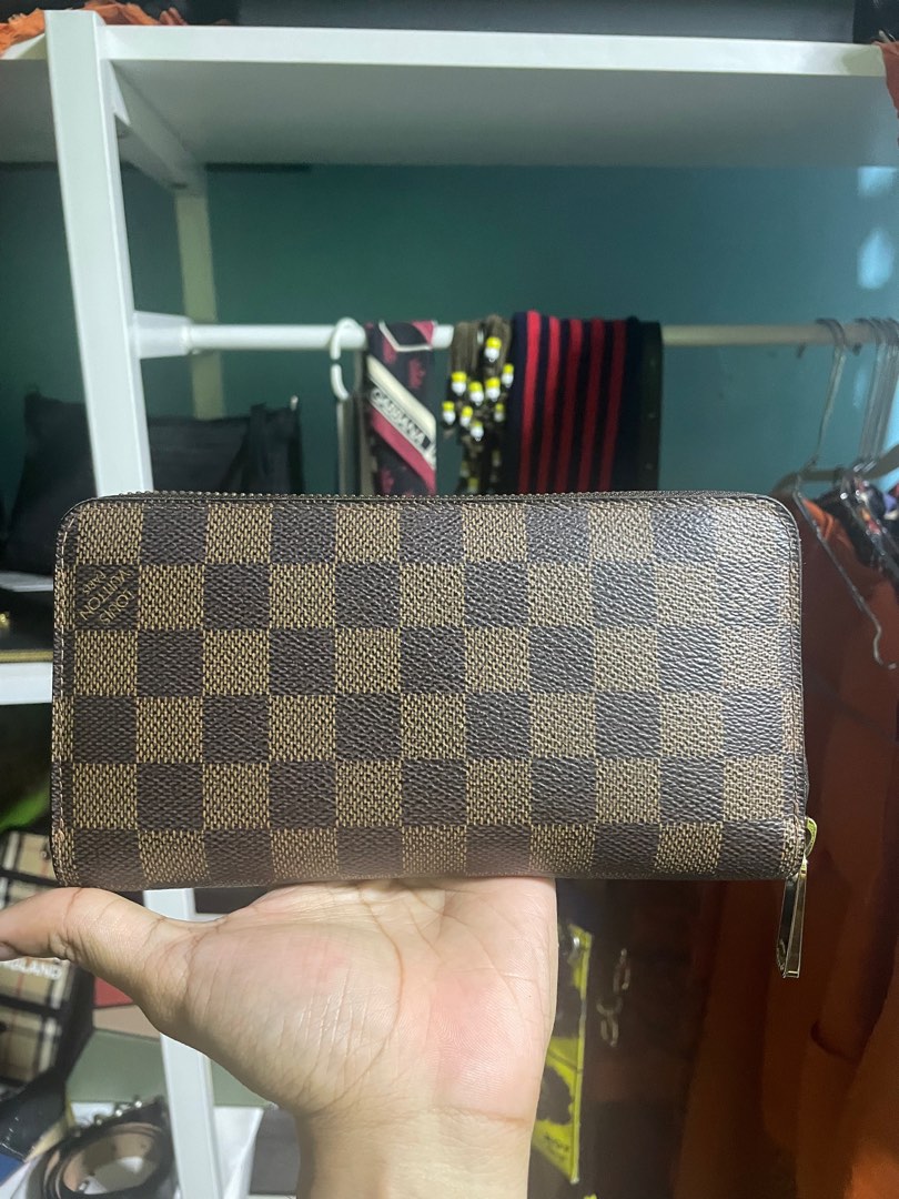 Auth LOUIS VUITTON Zippy Wallet Long Wallet Damier Ebene Canvas