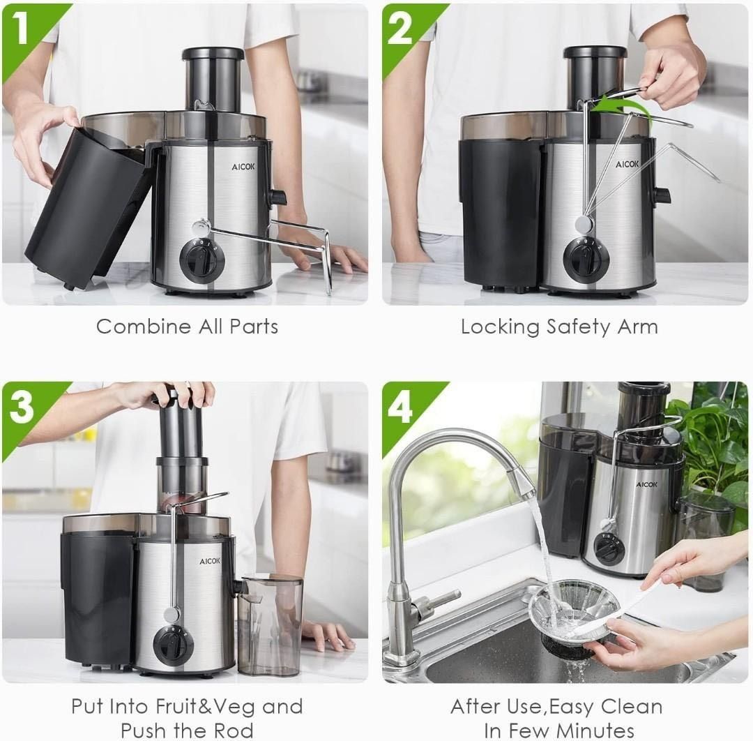 B016 Aicok AMR516 Fruit Juicer Extractor Whole Fruit Juicer High