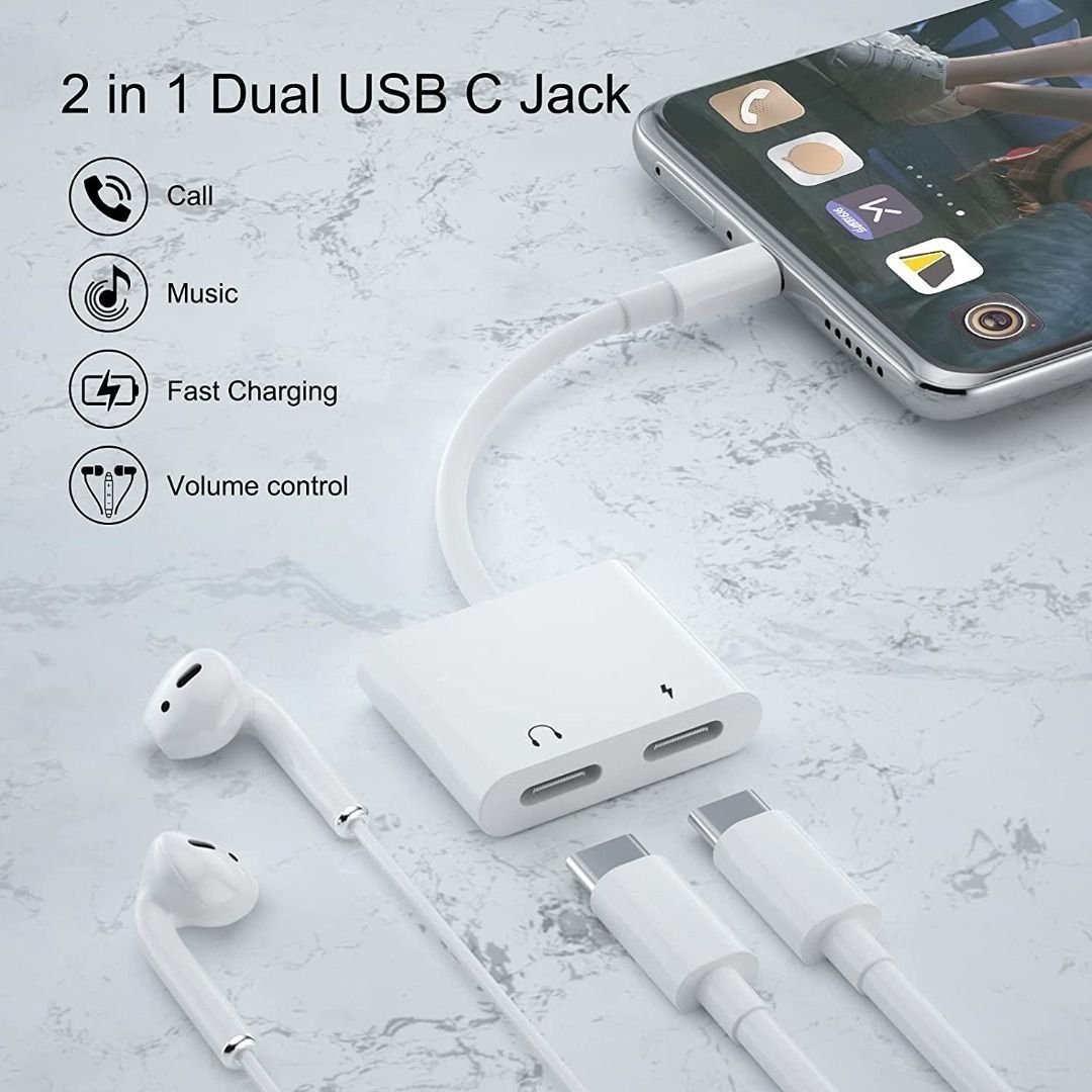 UWECAN USB C Headphone Adapter,3 in 1 USBC to 3.5mm Dual  Headphone Jack Adapter for Stereo,USB-C Audio Adapter with Type-c Fast  Charging Port,Headphone Splitter Compatible iPad Pro,Samsung,Google :  Electronics