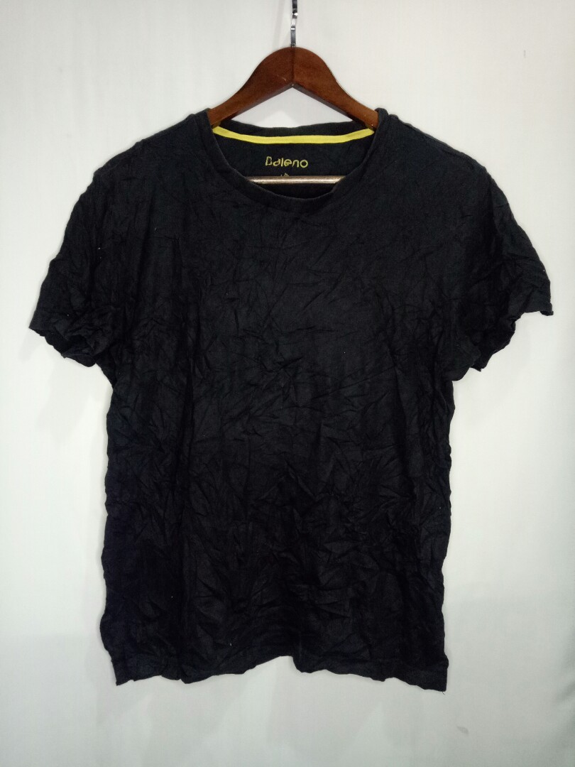 Baleno Plain Black T-shirt, Men's Fashion, Tops & Sets, Tshirts & Polo ...
