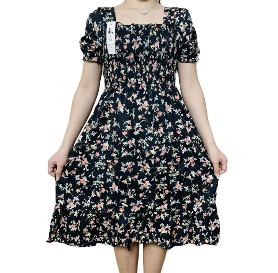 BLACK FLORAL AESTHETIC DRESS on Carousell