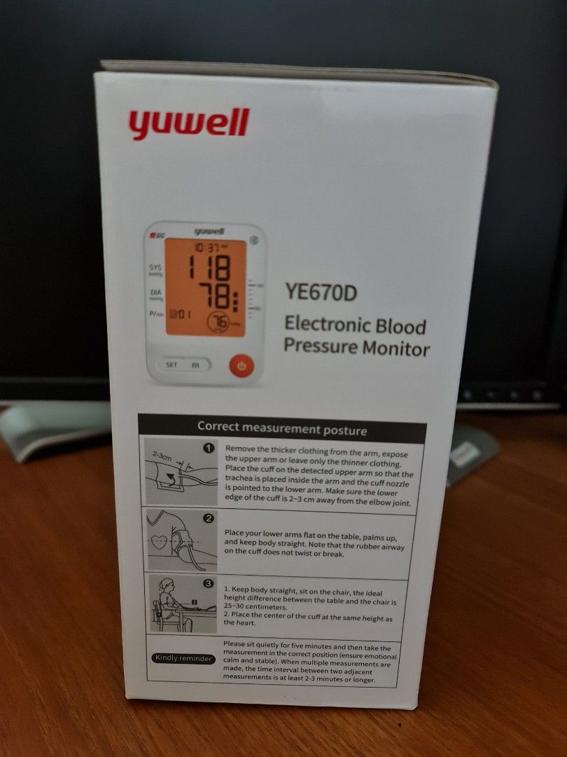 Blood Pressure Monitor (Yuwell), Health & Nutrition, Health Monitors
