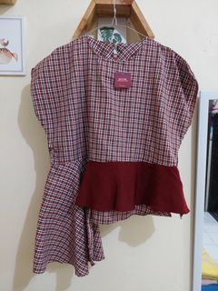 Blouse kotak wanita/ atasan cantik asimetri