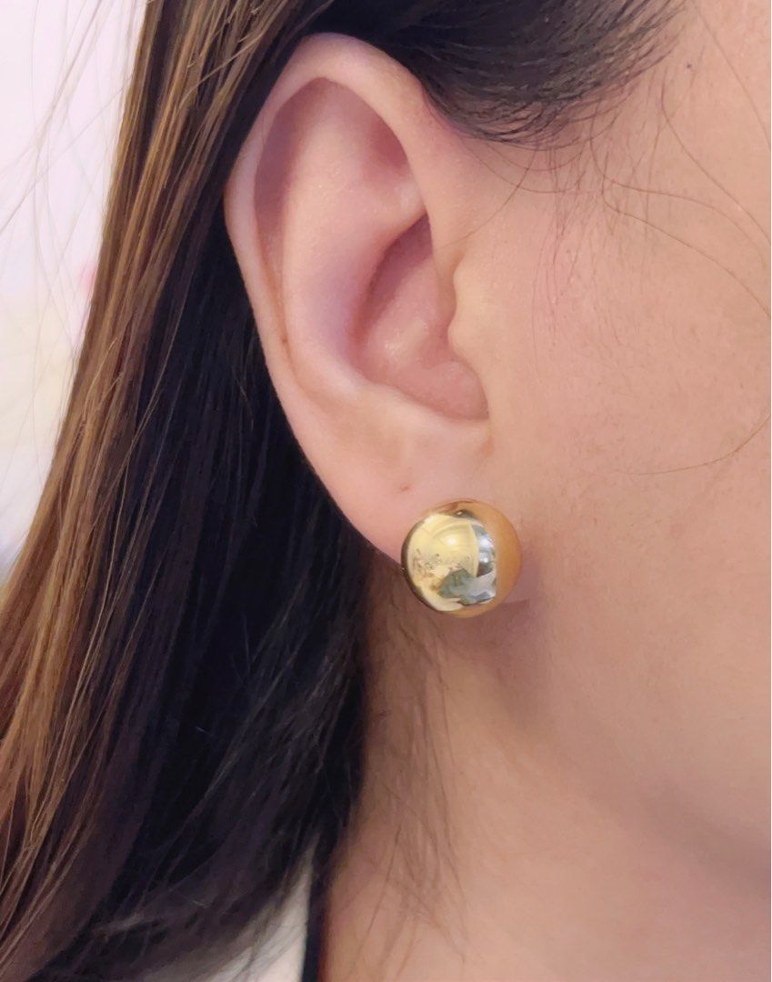 Big gold hotsell ball earrings