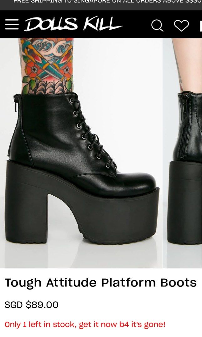 BN US 8 dollskill platform black boots Dollskill grunge emo