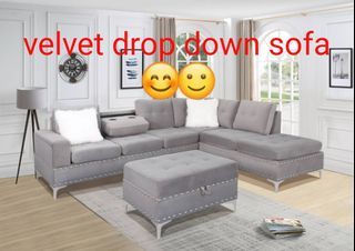 Brand New "Velvet Drop Down Sofa"
