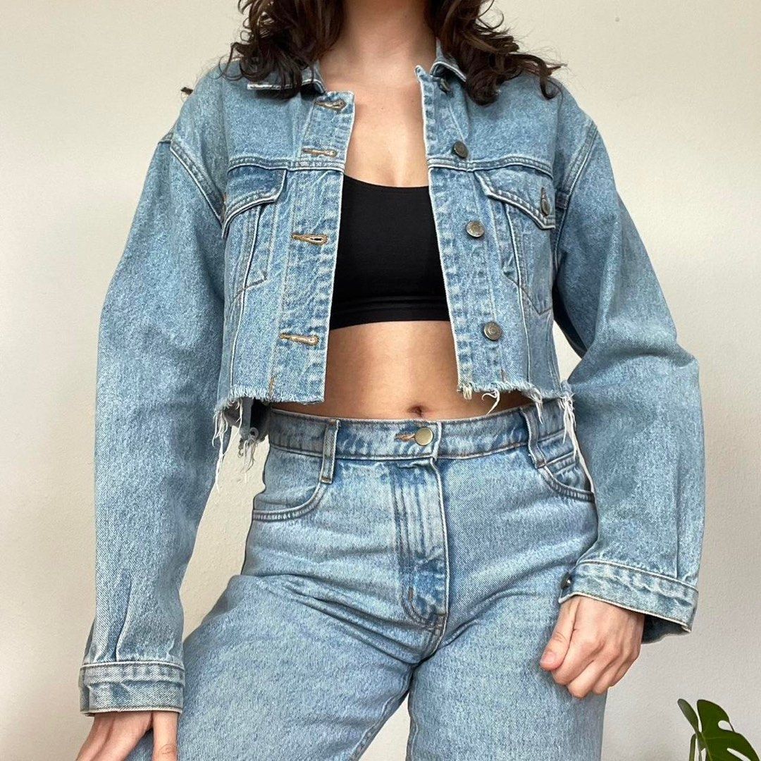 Brandy melville cropped denim jacket top