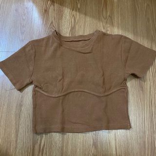 Brown Knit Crop Top