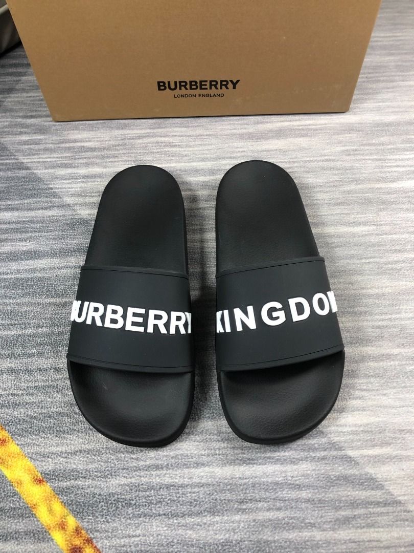 BURBERRY SLIDES, Men's Fashion, Footwear, Flipflops and Slides on Carousell