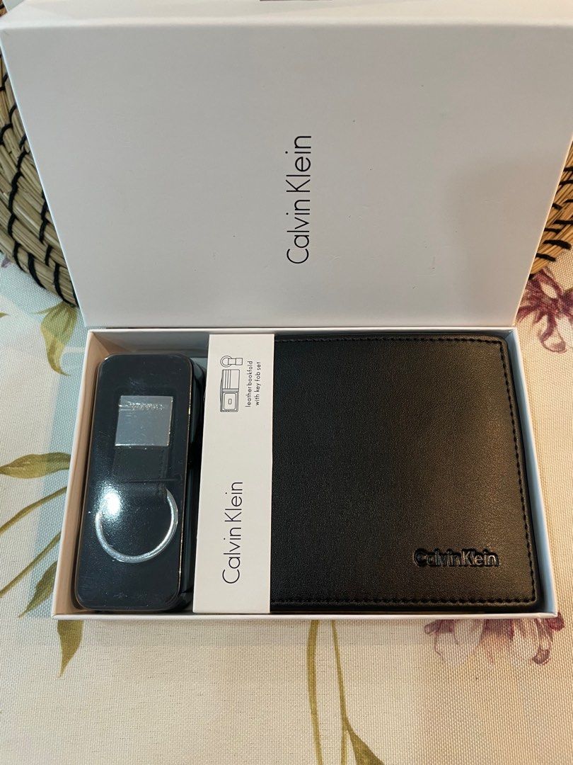 In Stock Authentic Calvin Klein CK Men Leather Wallet Gift Set