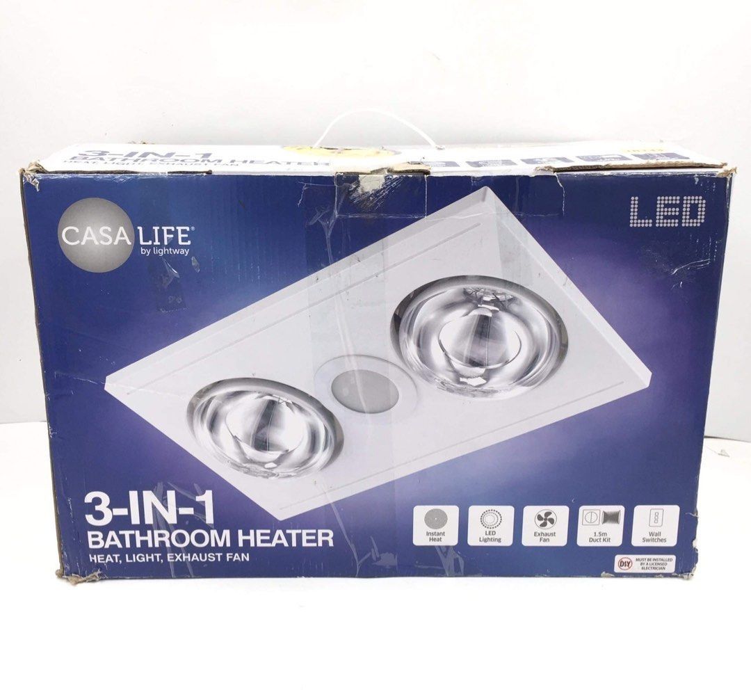 CASALIFE 3in1 Bathroom Heater, Exhaust Fan, Downlight, Furniture & Home Living, Bathroom
