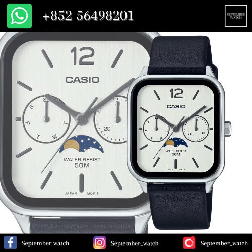 CASIO 月相系列方形多色防水休閒男/女錶MTP-M305L-7A 100% 全新持商業登記|正品正貨一年保修「WHATSAPP  56498201查詢」, 男裝, 手錶及配件, 手錶- Carousell