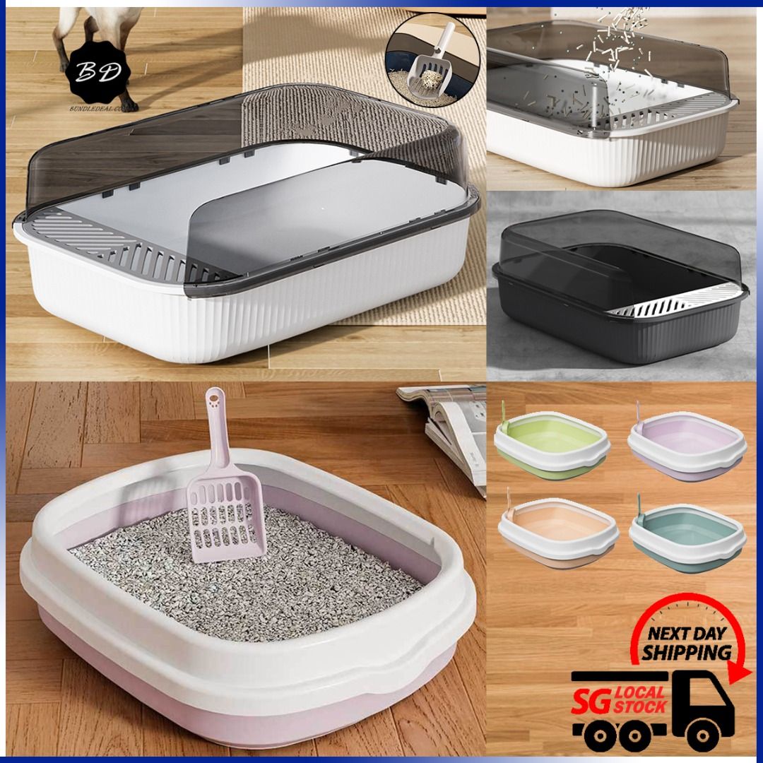 Cat Litter Box Splashproof Kitten Litter Box Open Top Litter Box with Steps Mess Free Litter Box Free Shovel Pet Supplies Homes Other Pet Accessories on Carousell
