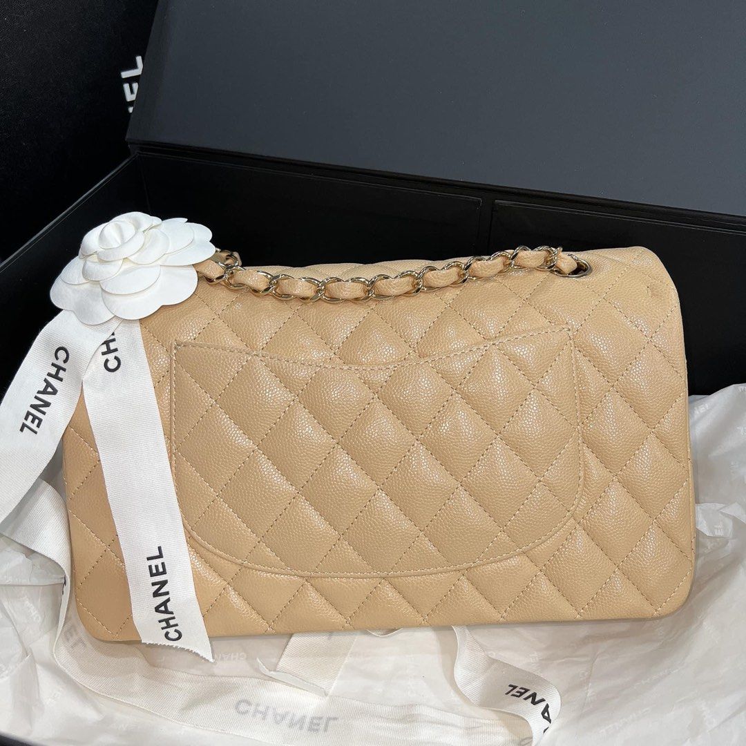 Chanel Classic Medium Flap 19C Dark Beige Shiny Caviar Ghw Bag, Luxury,  Bags & Wallets on Carousell