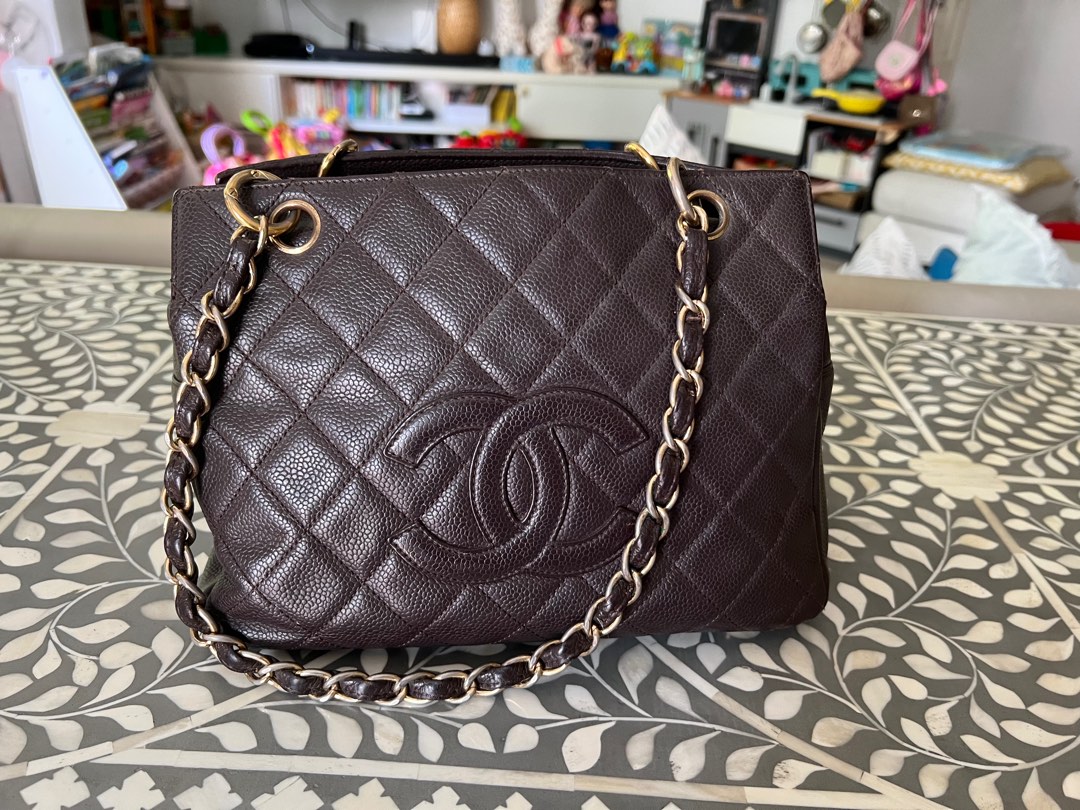 Chanel Petit Timeless Tote Choc Brown Cavier, GHW, Luxury, Bags
