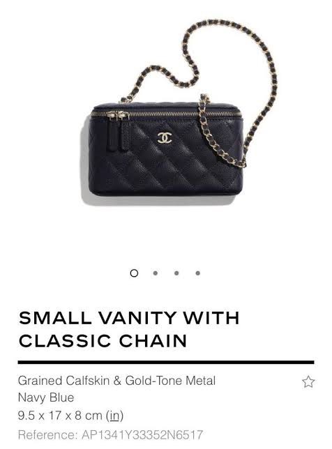 Chanel small vanity top case with classic chain