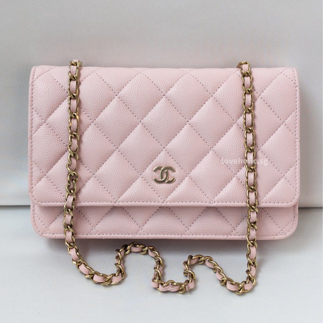 Chanel Wallet On Chain  22S Light Pink Caviar Gold Hardware sku 1761,  Luxury, Bags & Wallets on Carousell