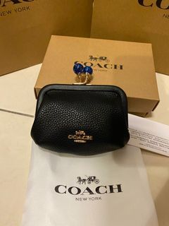 COACH正品彩珠牛皮口金包