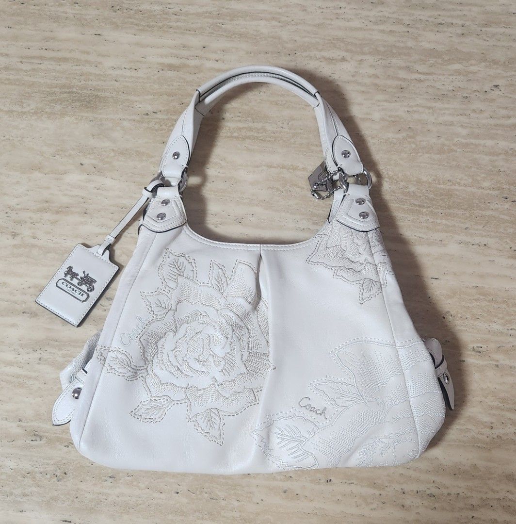 Coach Madison Maggie Floral Ivory Purse 15026 Women s Fashion Bags Wallets Shoulder Bags on Carousell