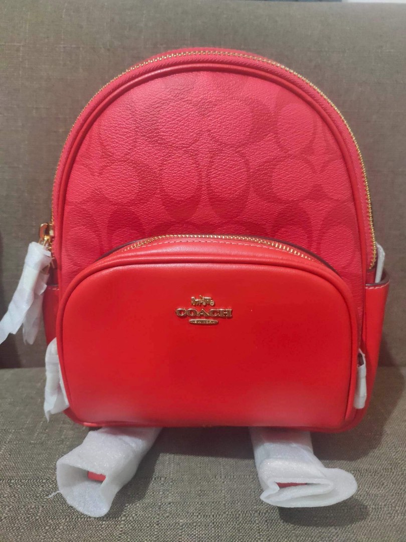 Coach Signature Miami Red Mini Court Backpack C8604 on Carousell