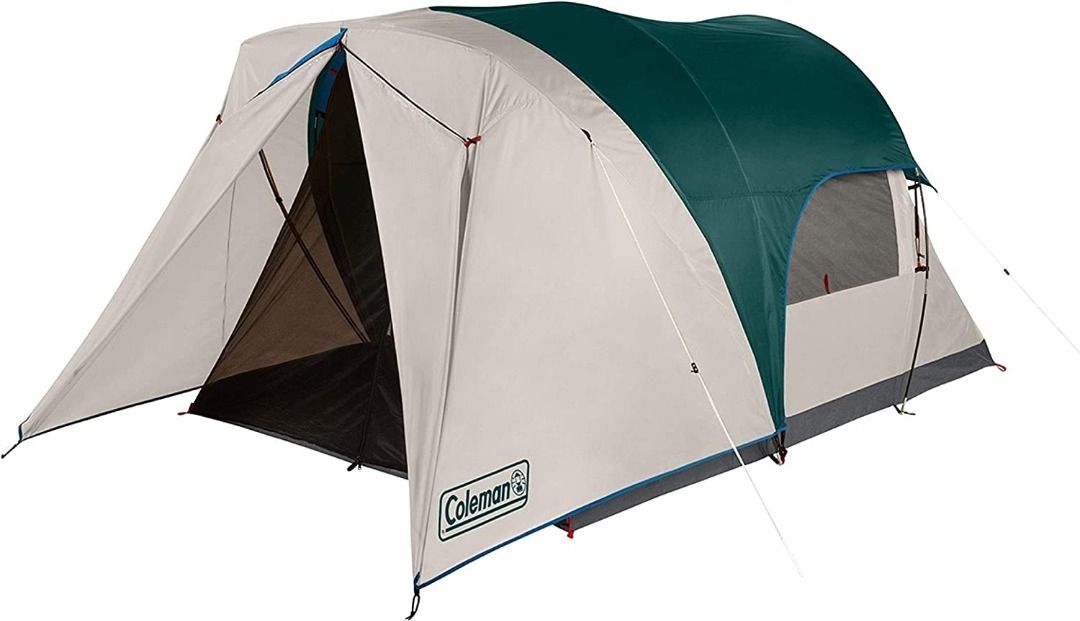 Coleman Cabin Camping Tent with Screen Room Cabin Tent with Screened Porch Evergreen Sports Equipment Hiking Camping on Carousell