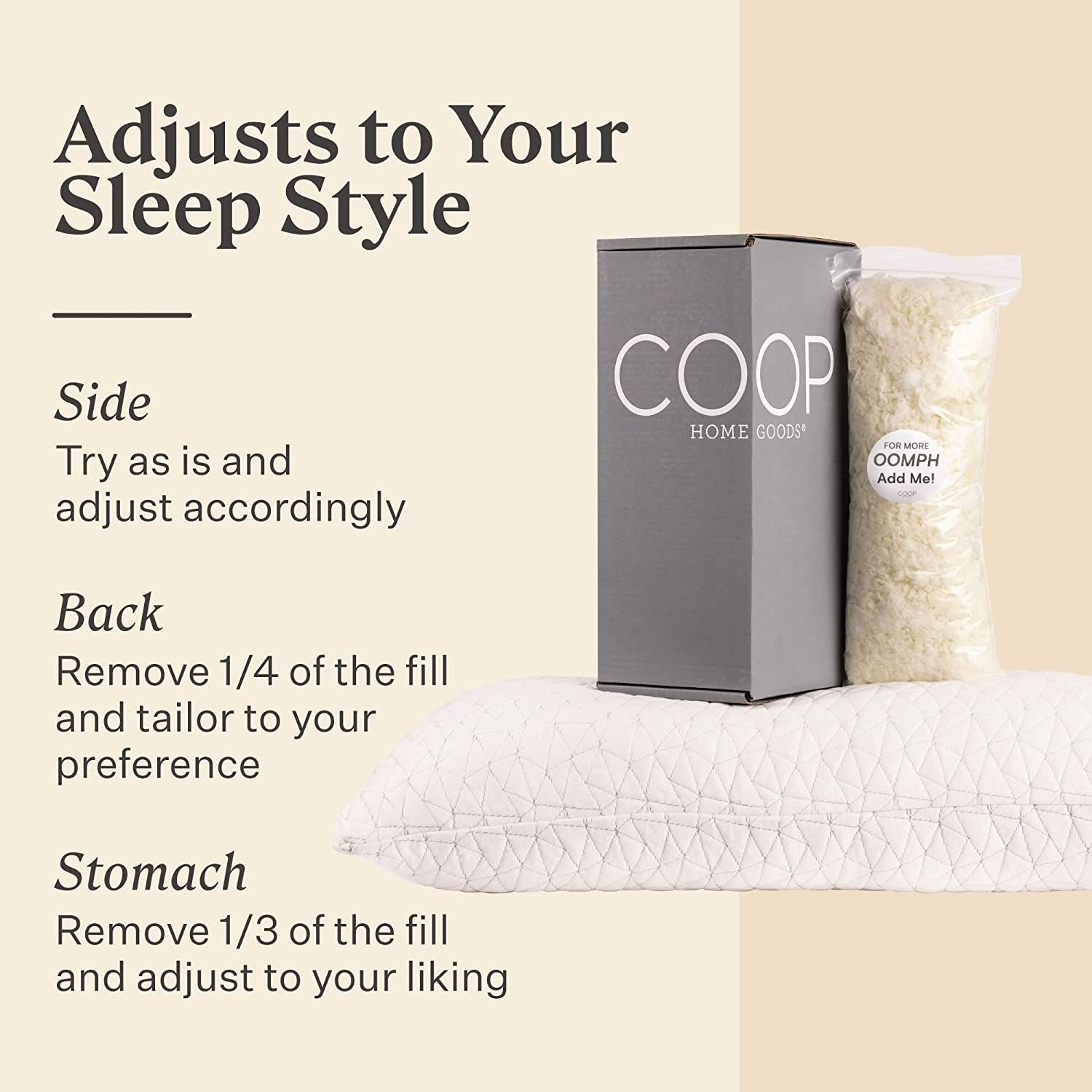 Coop home goods adjustable loft bamboo cooling best sale pillow