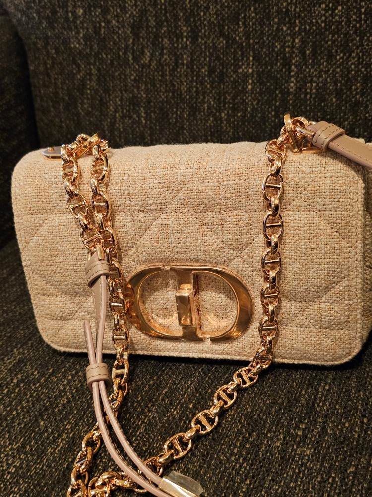 Dior Caro Tweed Small rghw (Category: Luxury Bags & Wallets) located in Quezon City. Submitted by trixsheen (Listing ID 1222348101, Image 3). Description: Rare, Tweed, Rose gold hardware Size Small Comes complete Sf not included.