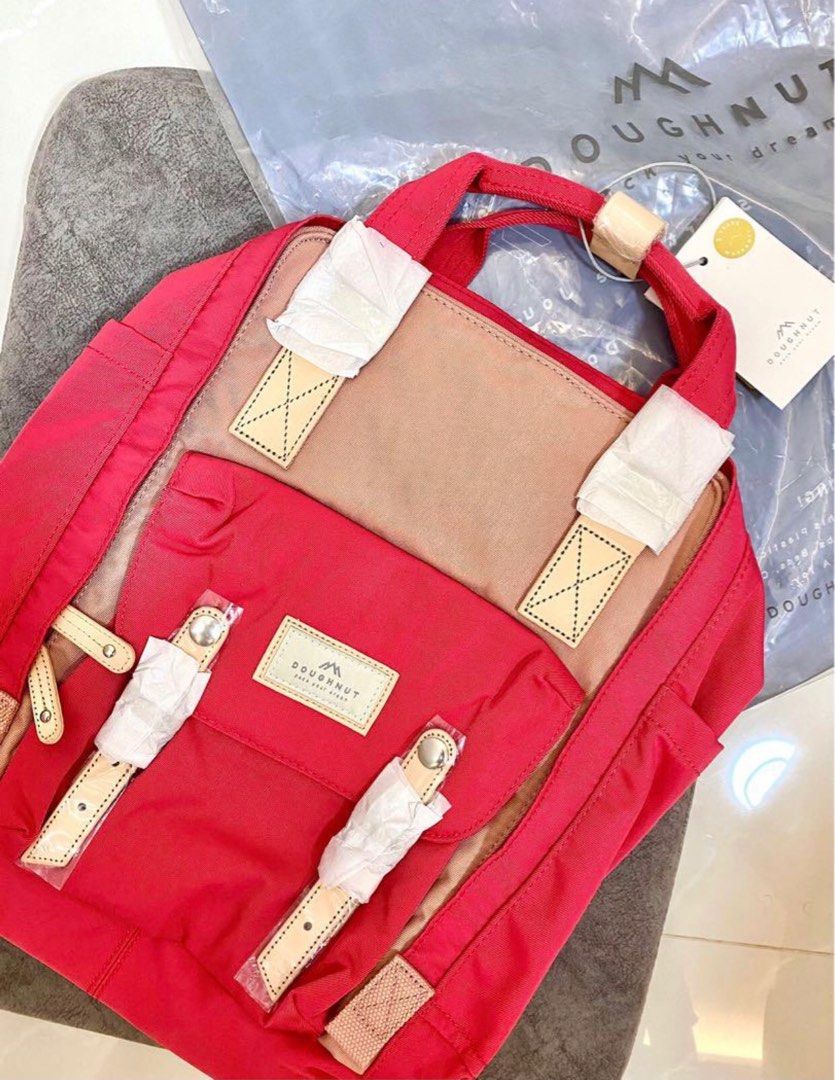 Doughnut Macaroon Backpack Rose x Raspberry Women s Fashion