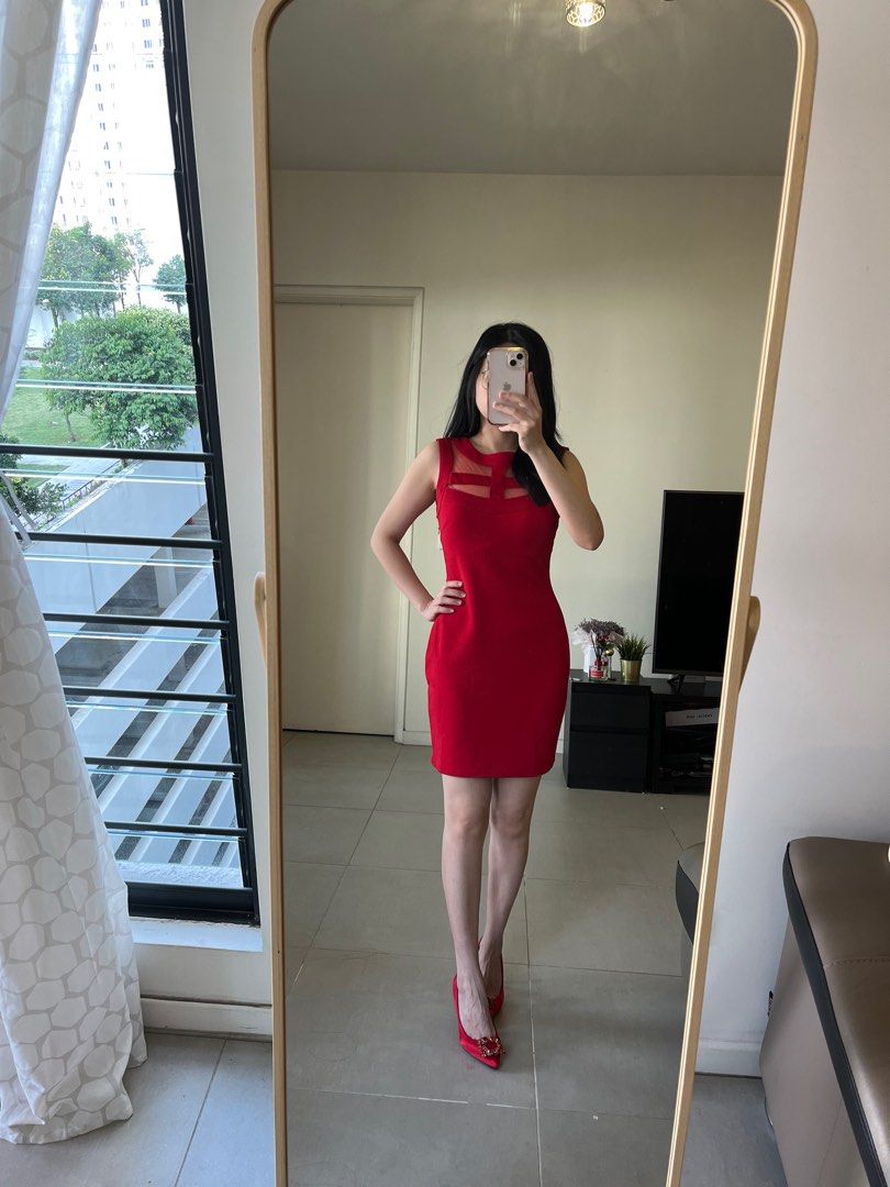 Sexy elegant red dress sales