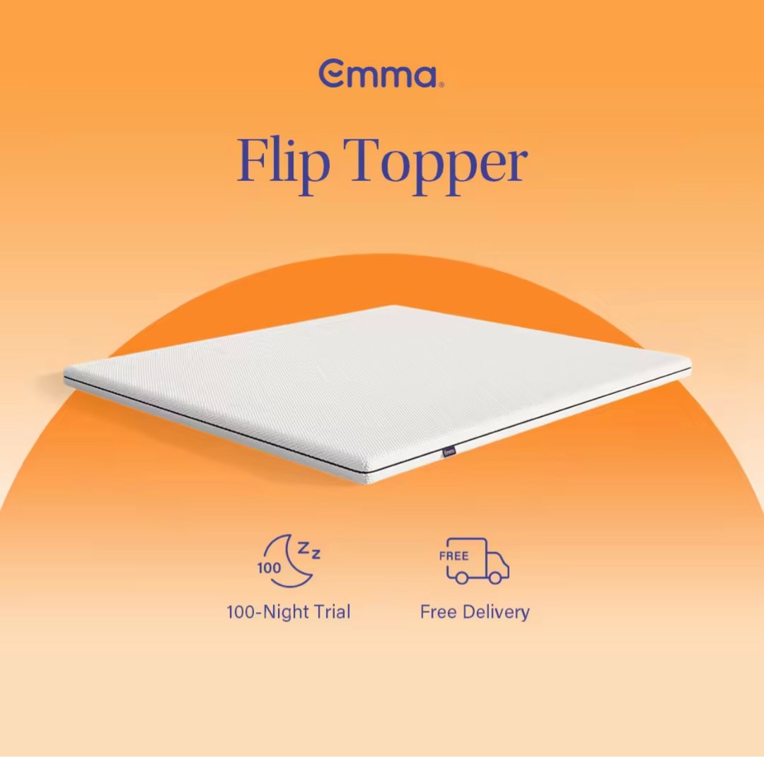 Emma Flip Topper (Mattresss Topper) Ergonomic w/ Soft & Firm Sides