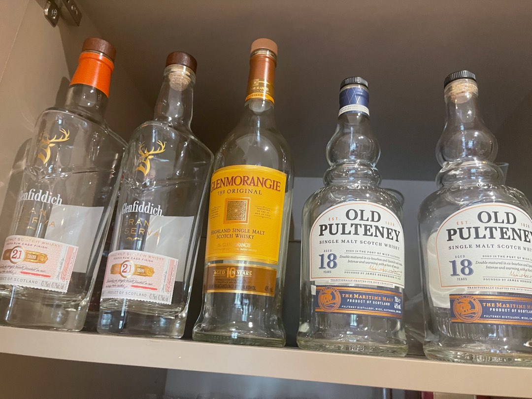 Empty whisky bottles, Food & Drinks, Other Food & Drinks on Carousell