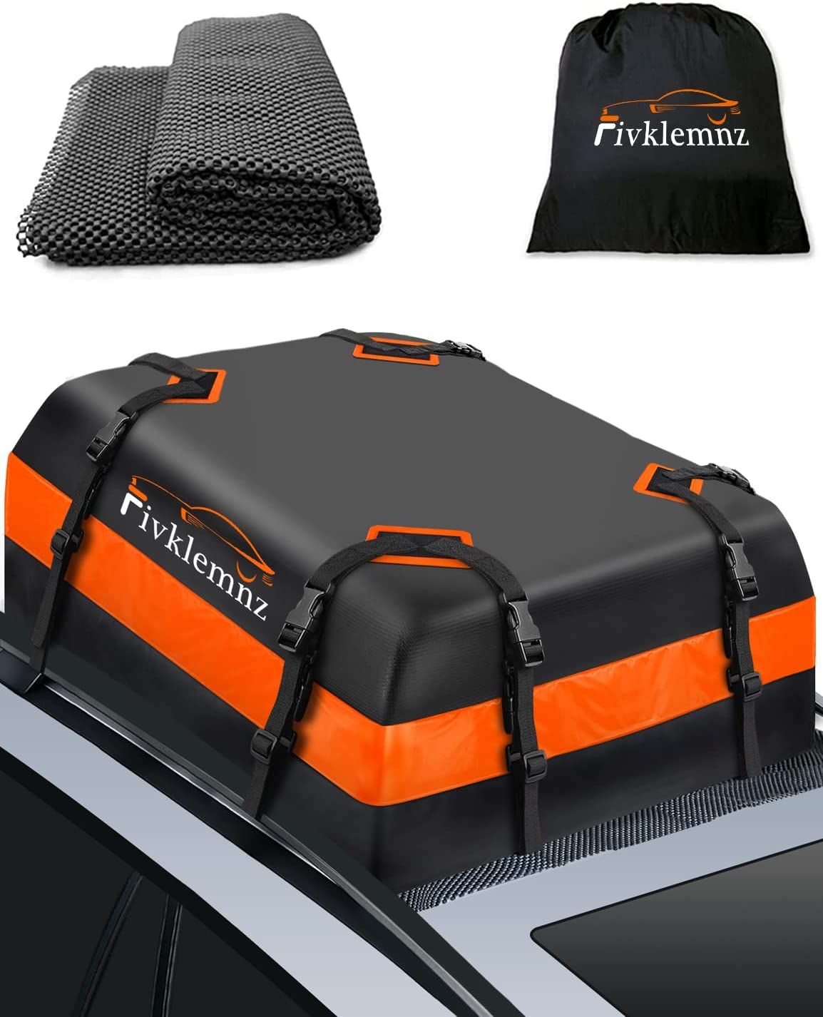 Fivklemnz Car Roof Bag Cargo Carrier, Waterproof Rooftop Cargo Carrier