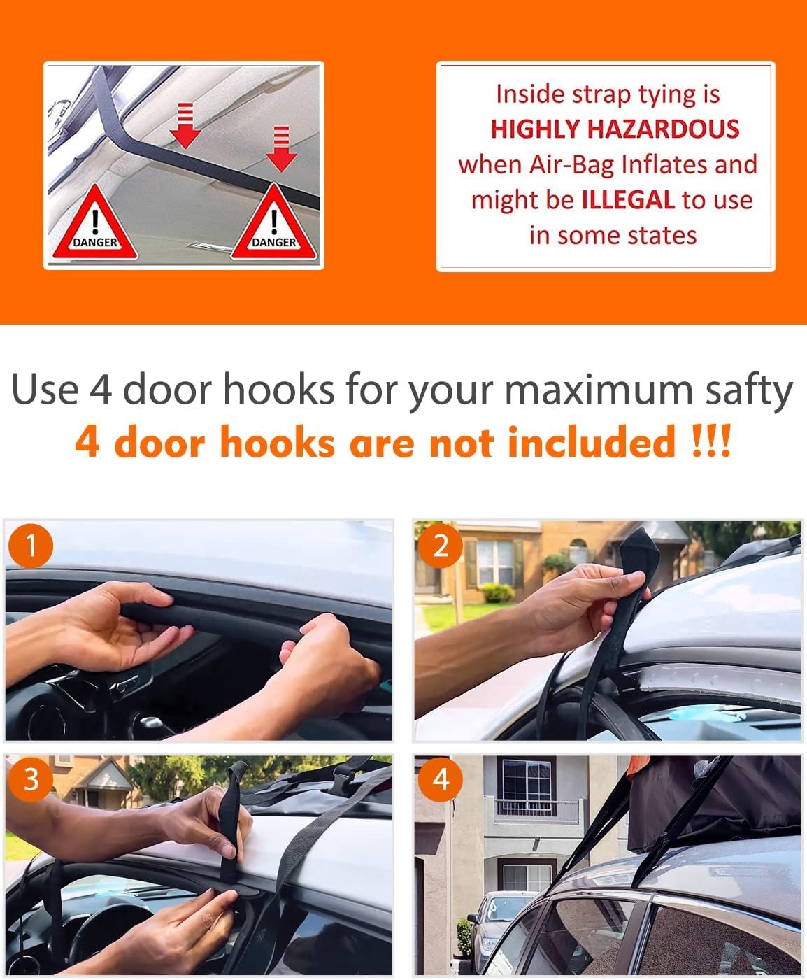 Fivklemnz Car Roof Bag Cargo Carrier, Waterproof Rooftop Cargo Carrier