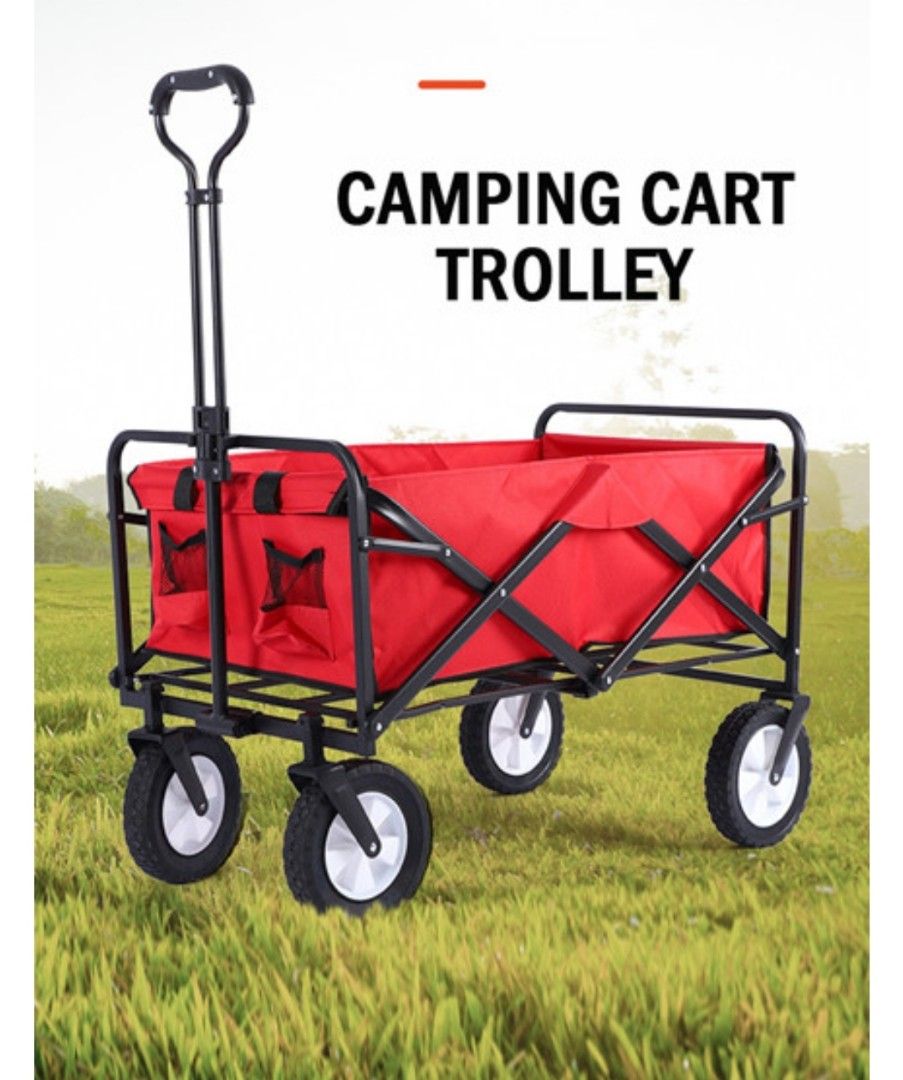 Folding Picnic Cart Camping Wagon Shopping/Outdoor Basket Trolley Beach