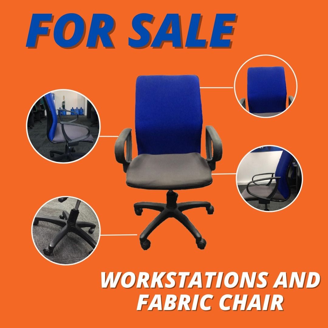 FOR SALE USED WORKSTATIONS AND FABRIC CHAIRS, Furniture & Home Living