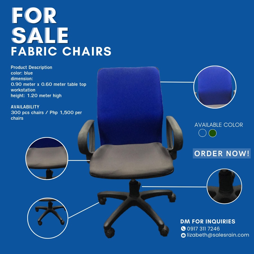 FOR SALE USED WORKSTATIONS AND FABRIC CHAIRS, Furniture & Home Living