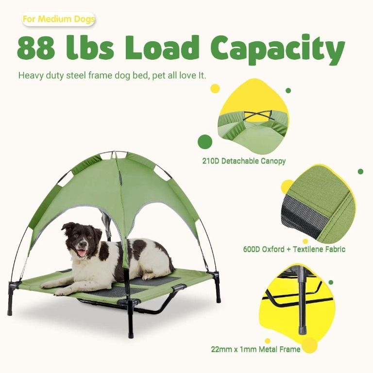 Shade cloth dog bed covers top