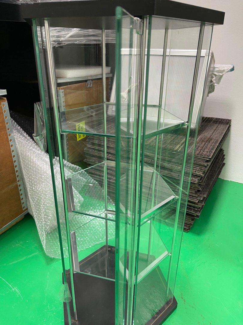 Glass tower display 3 shelves, Furniture & Home Living, Furniture ...