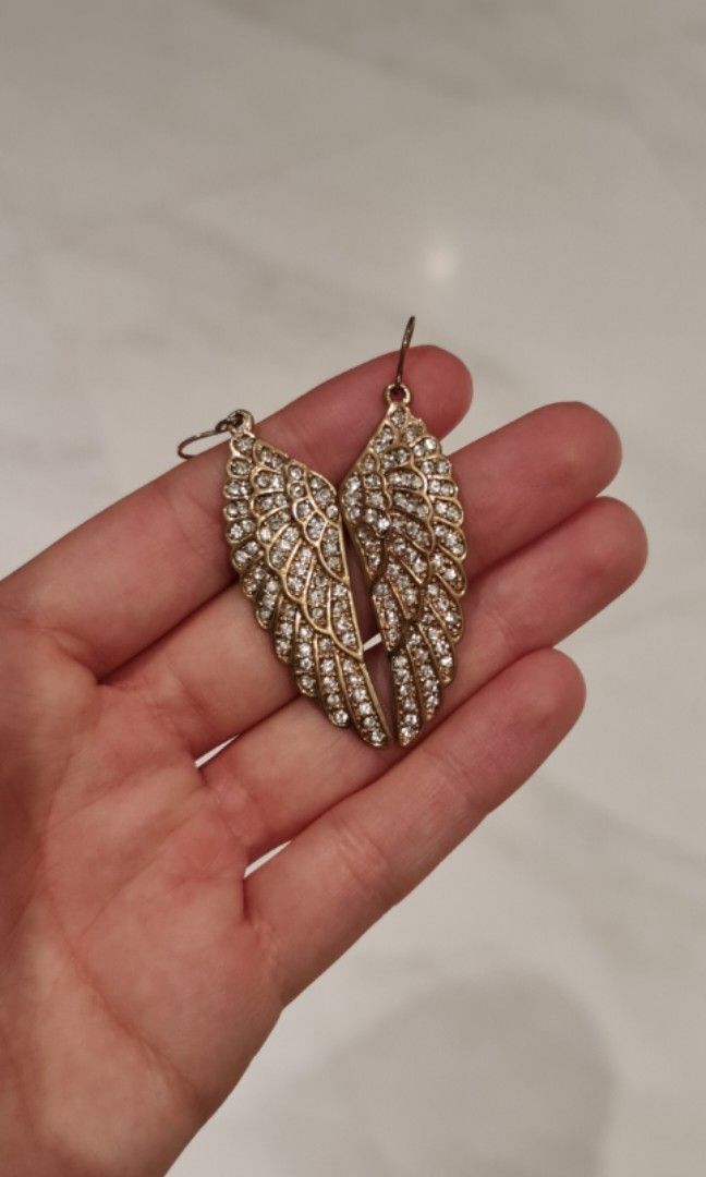 Gold wing earrings on sale