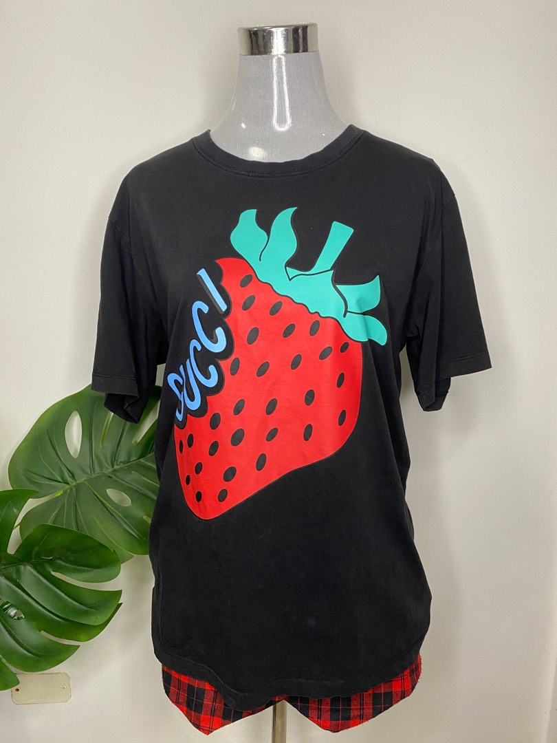Gucci Strawberry Shirt Luxury Apparel on Carousell