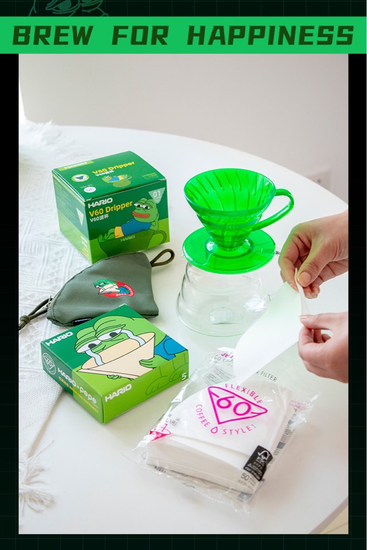 Hario X Pepe coffee filter v60 set, TV & Home Appliances, Kitchen