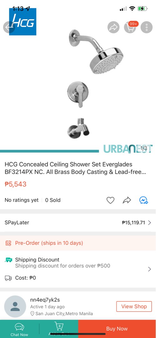 HCG shower set, TV & Home Appliances, Water Heater & Instant Showers on